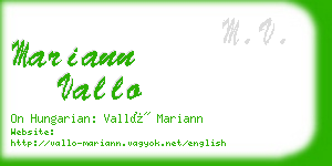 mariann vallo business card